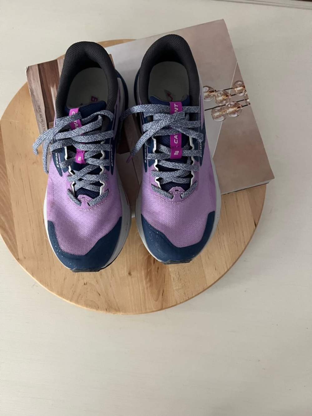 Brooks Women's Lavender and Navy Running Sneakers